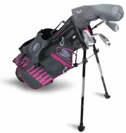 U.S. Kids Golf U.S Kids Golf UL45-s 4 Club Stand Set - Grey/Pink - Right Hand