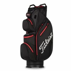 Titleist Golf Titleist StaDry 14 Cart Bag - Black/Black/Red