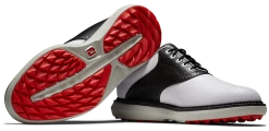 FootJoy Golf FootJoy Traditions Spikeless Mens Golf Shoes - White/Black/Grey -Clubs Sales 2023 57924 6