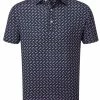 FootJoy Golf FootJoy Leaping Dolphins Print Lisle Polo Shirt - Navy/Purple -Clubs Sales 2023 88351 1