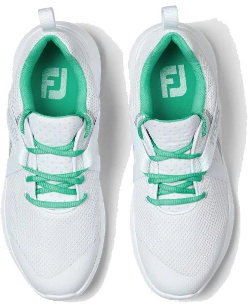 FootJoy Golf FootJoy Flex Women's Golf Shoe - White/Green 4 FootJoy Golf FootJoy Flex Women's Golf Shoe - White/Green - Image 2