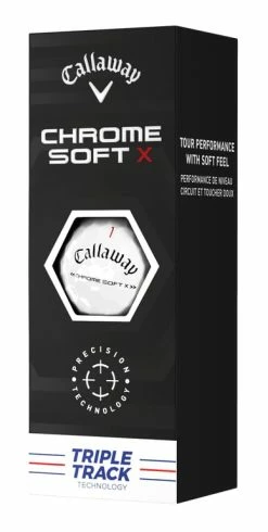 Callaway Golf Callaway Chrome Soft X Triple Track Golf Balls 2022 - White -Clubs Sales 2023 balls 2022 chrome soft x triple track 2 5