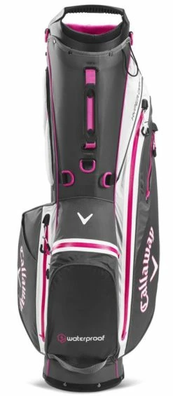 Callaway Golf Callaway Hyper Dry C Double Strap Stand Bag -Black/Charcoal -Clubs Sales 2023 callawayhyperdryc charcoalpink 3 4