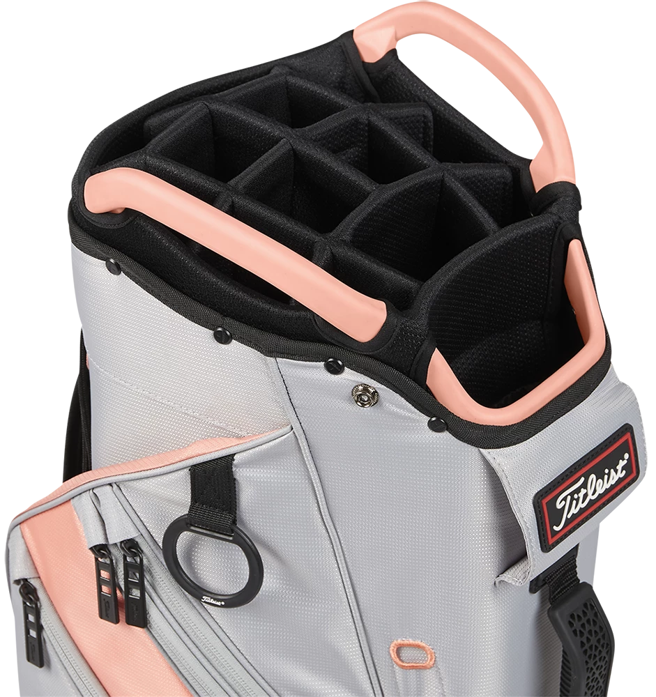 Titleist Golf Titleist Cart 14 Cart Bag - Grey/Peach 6 Titleist Golf Titleist Cart 14 Cart Bag - Grey/Peach - Image 4
