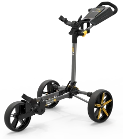 Powakaddy Golf NEW Powakaddy DLX-Lite FF Push Trolley - GunMetal/Yellow