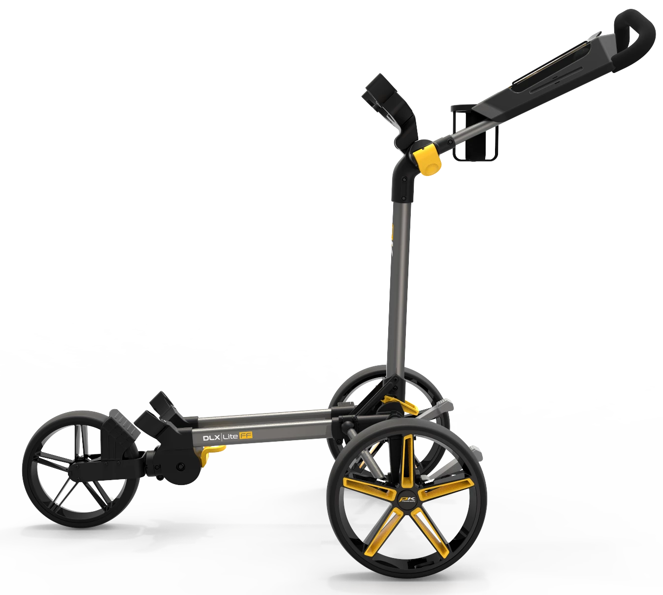 Powakaddy Golf NEW Powakaddy DLX-Lite FF Push Trolley - GunMetal/Yellow 5 Powakaddy Golf NEW Powakaddy DLX-Lite FF Push Trolley - GunMetal/Yellow - Image 3