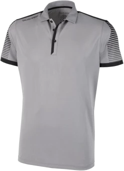 Galvin Green Marcus Short Sleeve Golf Shirt In VENTIL8 PLUS - Sharkskin/Black
