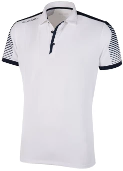 Galvin Green Marcus Short Sleeve Golf Shirt In VENTIL8 PLUS - White/Navy