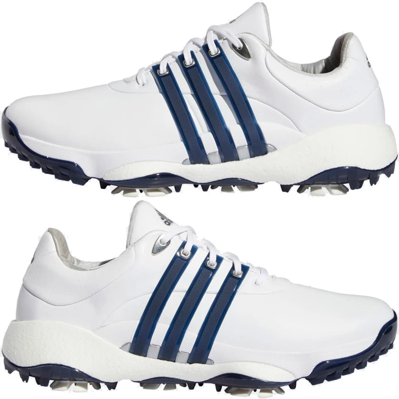 ADIDAS Tour 360 22 Golf Shoes - Cloud White / Collegiate Navy / Silver Metallic 8 ADIDAS Tour 360 22 Golf Shoes - Cloud White / Collegiate Navy / Silver Metallic - Image 6
