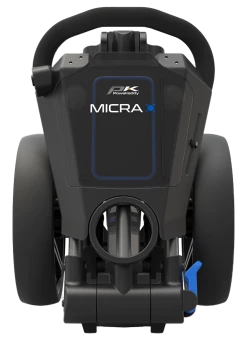 Powakaddy Golf PowaKaddy Micra Golf Push Trolley - Gun Metal/Blue -Clubs Sales 2023 micblu3
