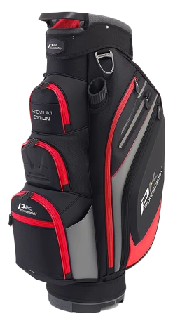 Powakaddy Golf NEW PowaKaddy Premium Edition Cart Bag - Black/Gun Metal/Red
