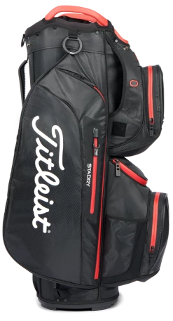 Titleist Golf Titleist Cart 15 StaDry Cart Bag - Black/Black/Red