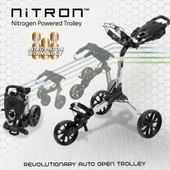 Bagboy Golf Bag Boy Nitron Auto-Open Push Cart -Clubs Sales 2023 trbbnwb white square