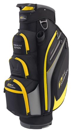 Powakaddy Golf NEW PowaKaddy Premium Edition Cart Bag - Black/Gun Metal/Yellow